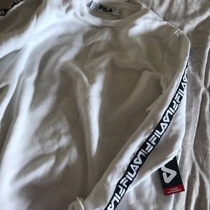 Brand New White Fila Crewneck